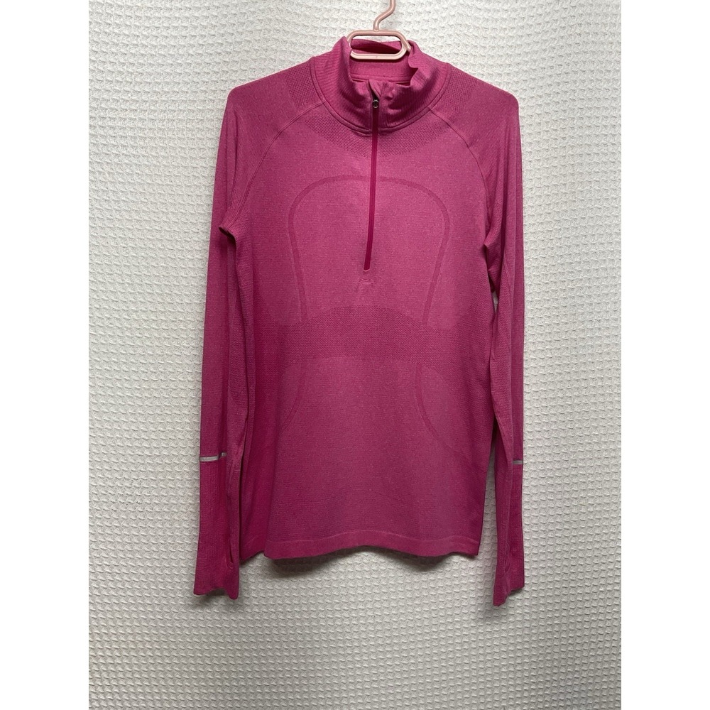 Lululemon Women's Run Swiftly Tech 1/2 Zip Top Pink Size 12 Running Gym Yoga